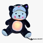 Peluche Oso tierno con Disfraz del Gato Lucifer 70cm efecto respiración